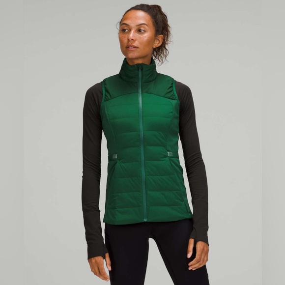🍒LULULEMON DOWN FOR IT ALL VEST sz 12 Jacket 700-Fill EVERGLADE GREEN - Picture 6 of 9